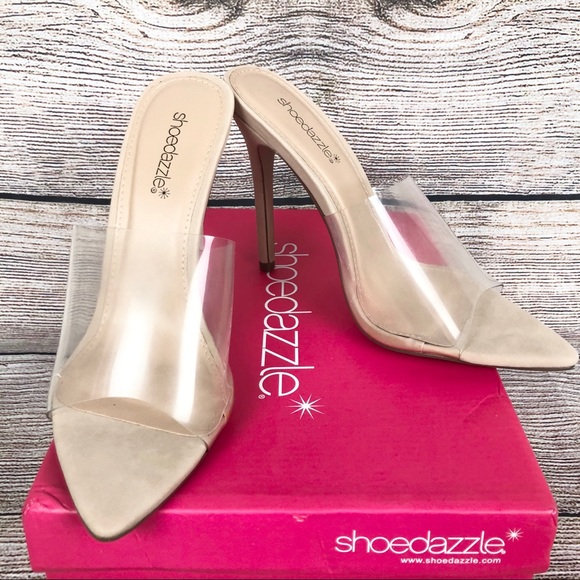 ShoeDazzle | Clear Slip On Heels - Picture 3 of 6